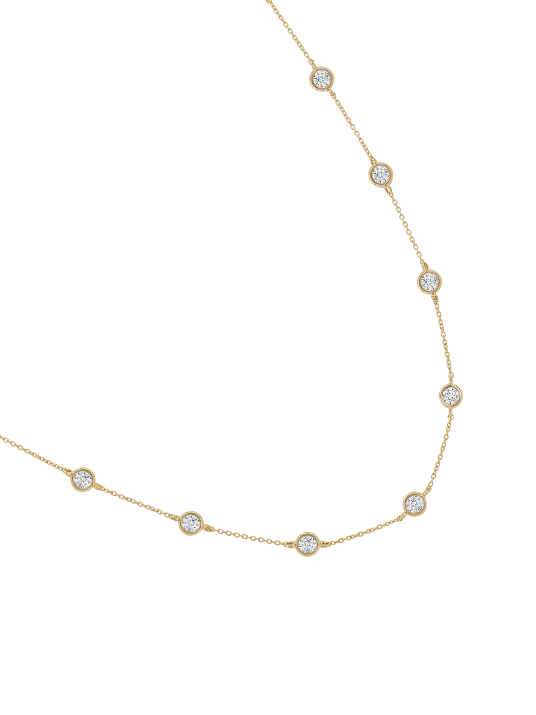 14K CLEMENCE NECKLACE IN 1.50CTS LAB DIAMOND, 14K YELLOW GOLD