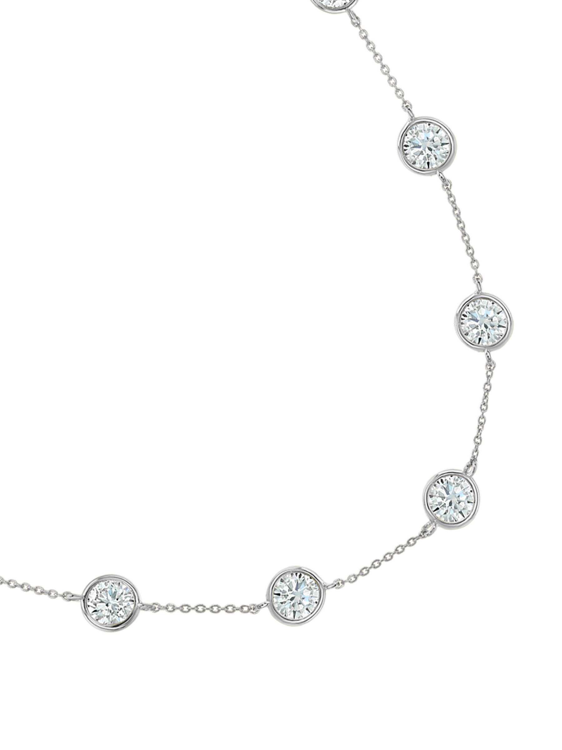 14K CLEMENCE NECKLACE IN 7.50CTS LAB DIAMOND, 14K WHITE GOLD