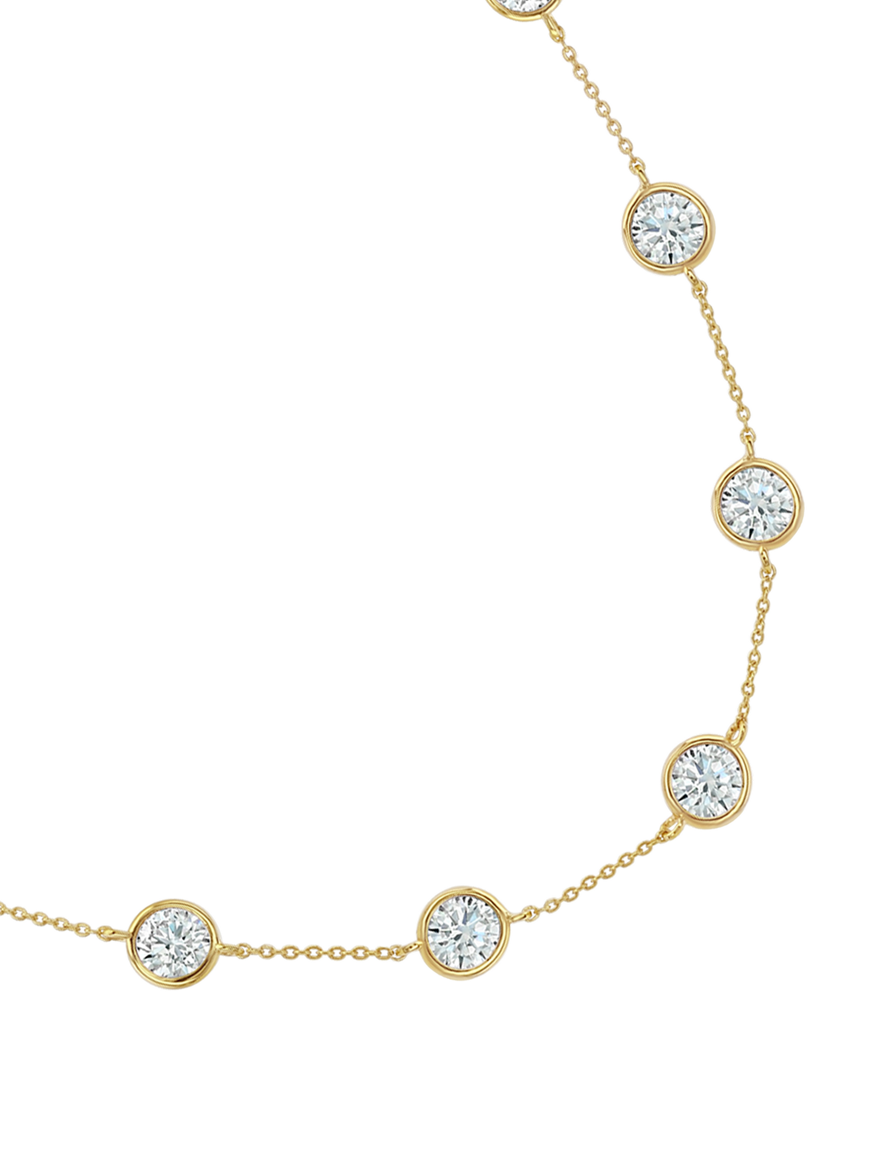 14K CLEMENCE NECKLACE IN 7.50CTS LAB DIAMOND, 14K YELLOW GOLD