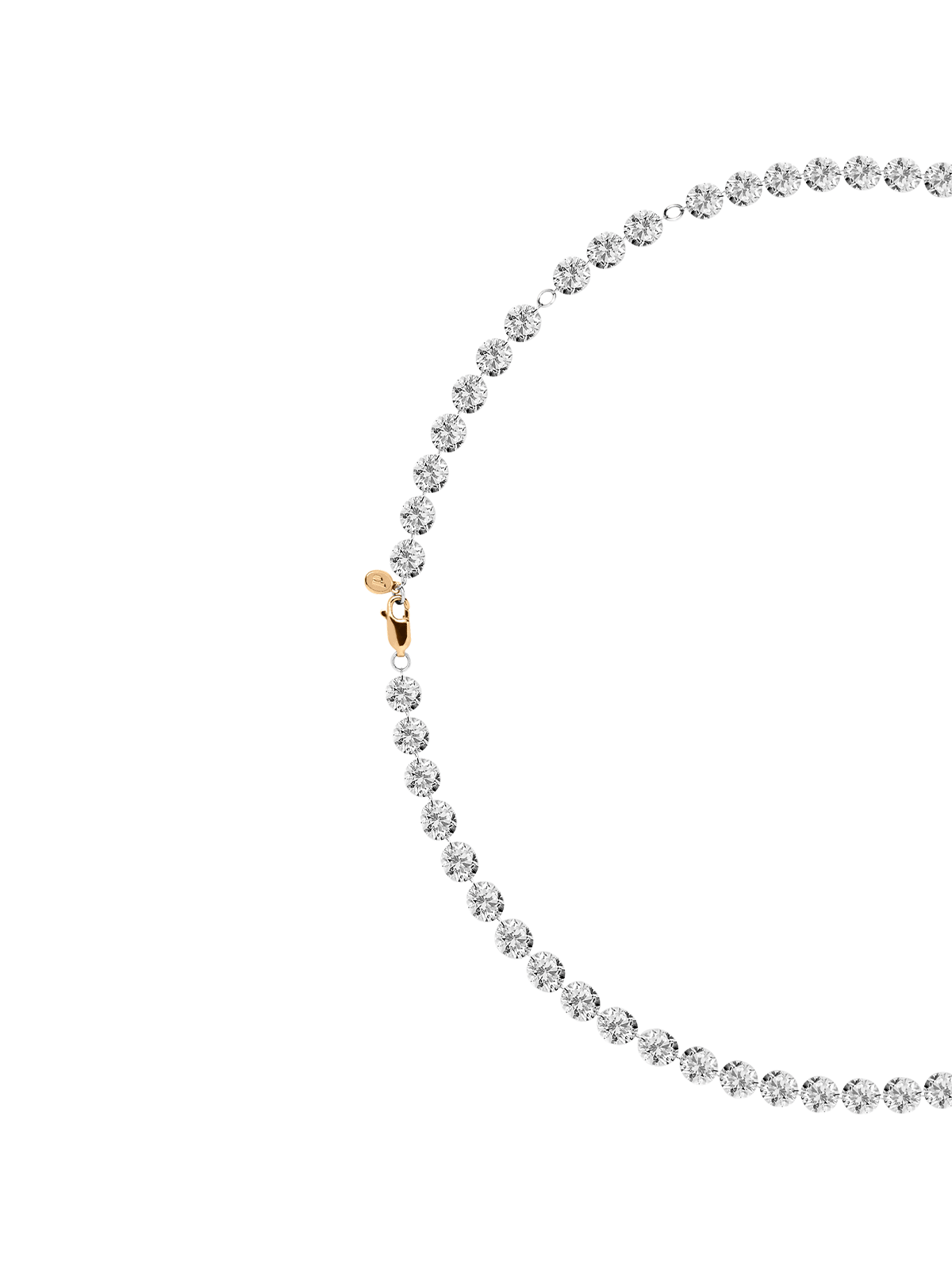 14K FLOATING ETERNITY NECKLACE IN 65 CARATS LAB DIAMOND, 14K YELLOW GOLD