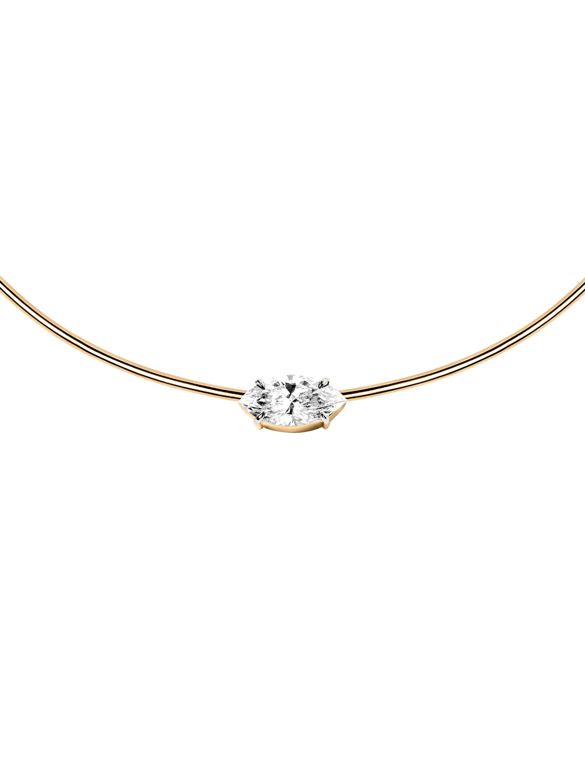14K ROWE MARQUISE-CUT CHOKER IN 3 CTS LAB DIAMOND