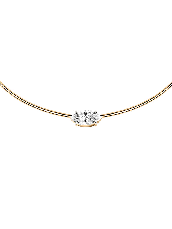14K ROWE MARQUISE-CUT CHOKER IN 3 CTS LAB DIAMOND