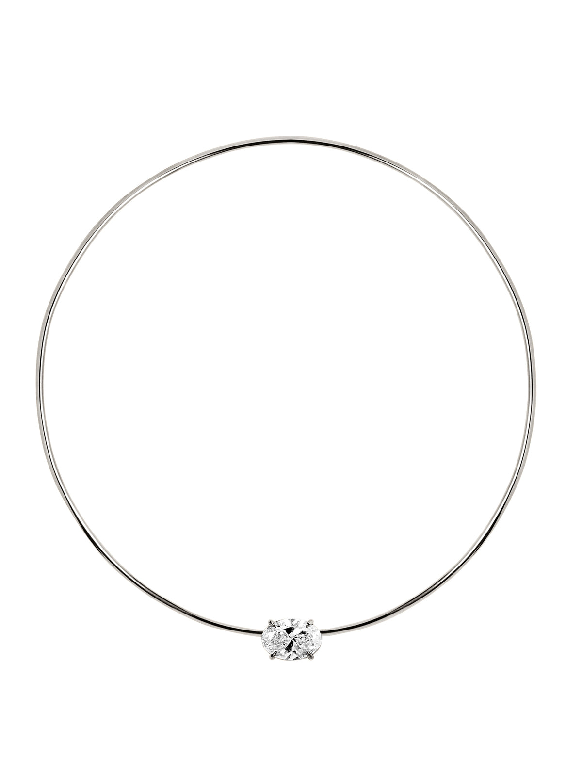14K ROWE OVAL-CUT CHOKER IN 4 CTS LAB DIAMOND