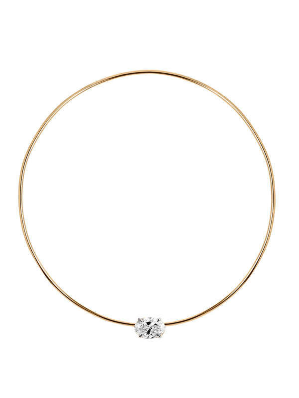 14K ROWE OVAL-CUT CHOKER IN 4 CTS LAB DIAMOND