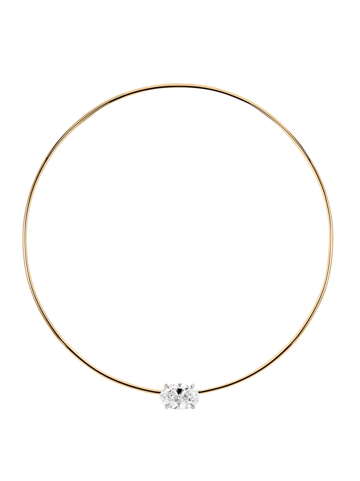 14K ROWE OVAL-CUT CHOKER IN 7 CTS LAB DIAMOND