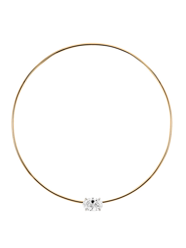 14K ROWE OVAL-CUT CHOKER IN 7 CTS LAB DIAMOND
