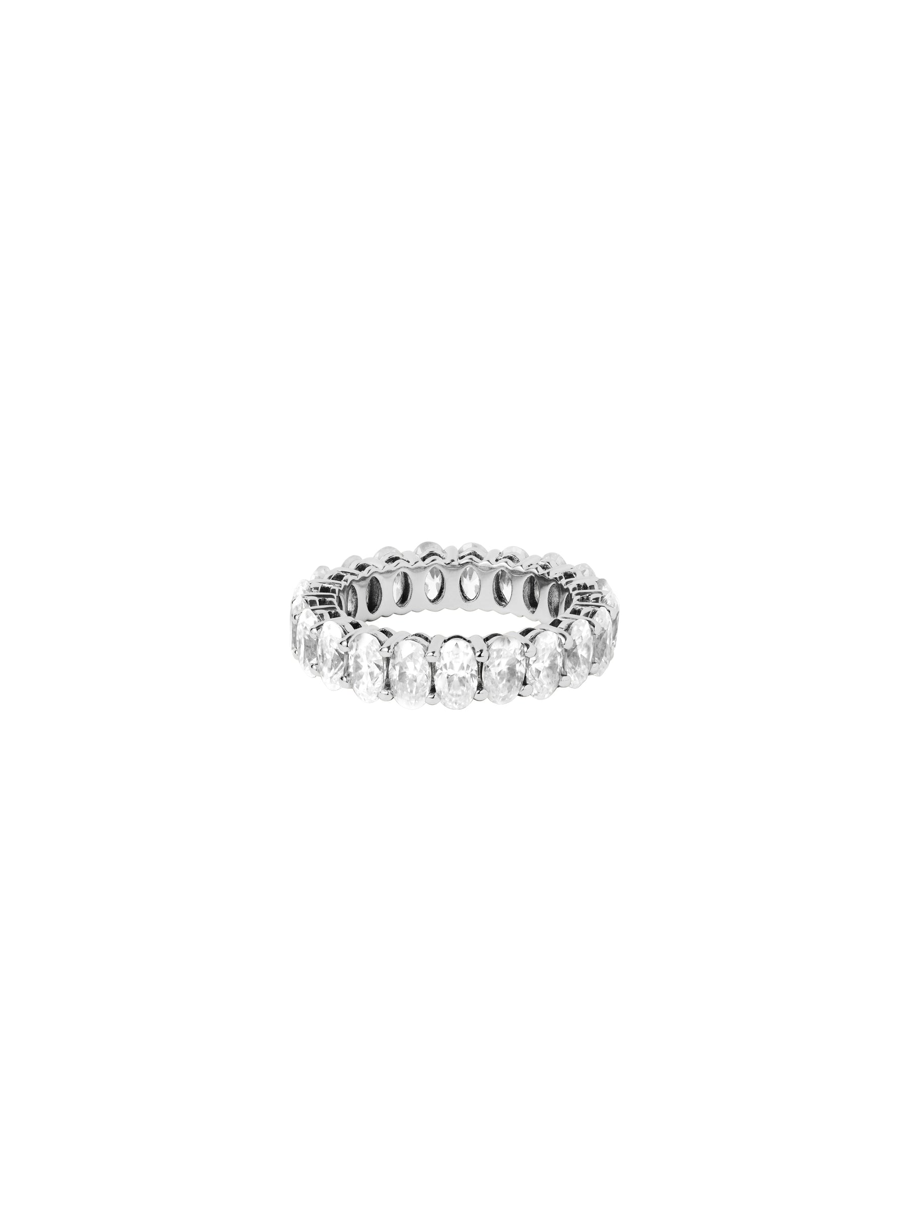 14K OVAL-CUT ETERNITY BAND IN LAB DIAMOND, 14K WHITE GOLD