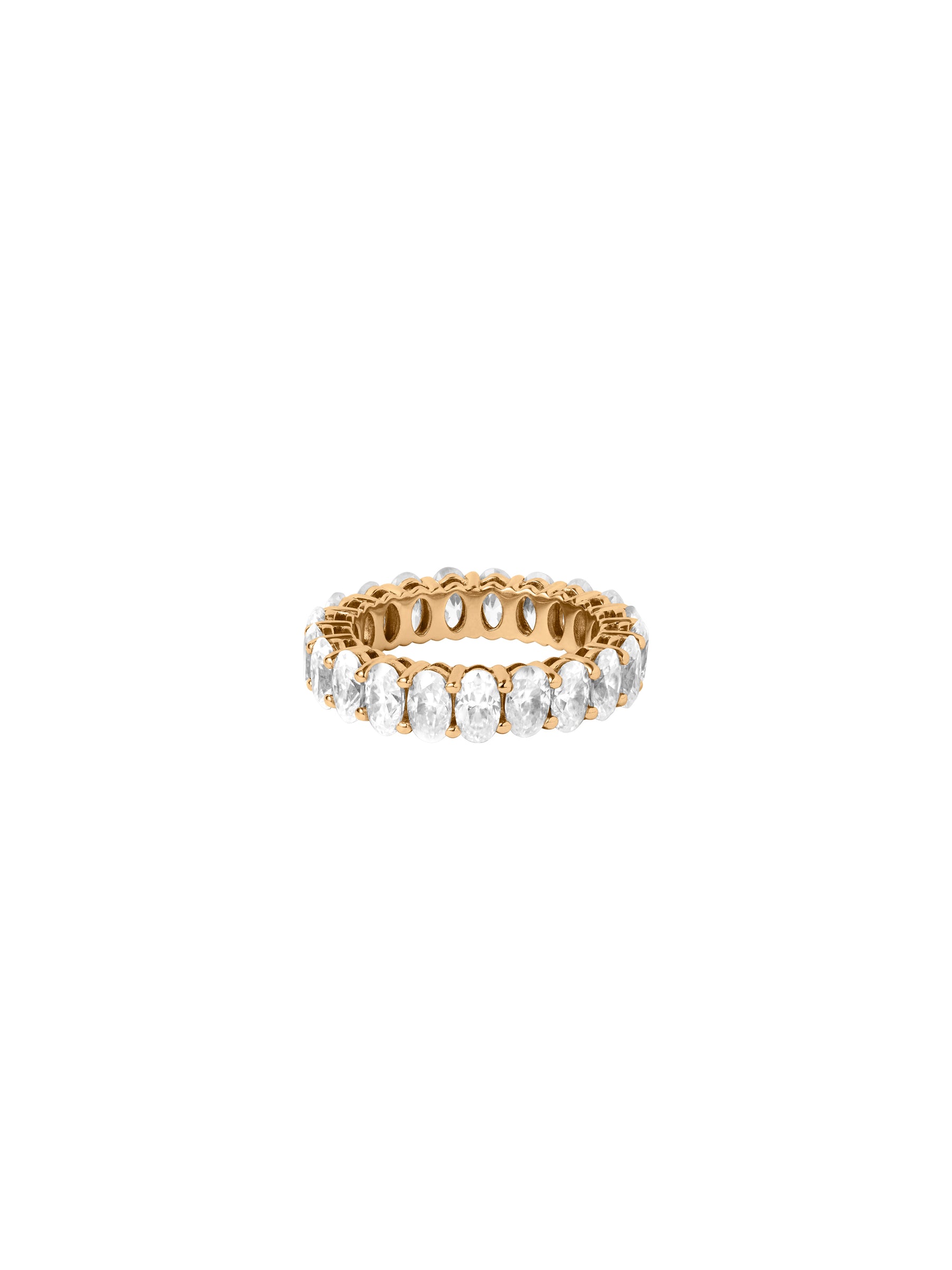 14K OVAL-CUT ETERNITY BAND IN LAB DIAMOND, 14K YELLOW GOLD