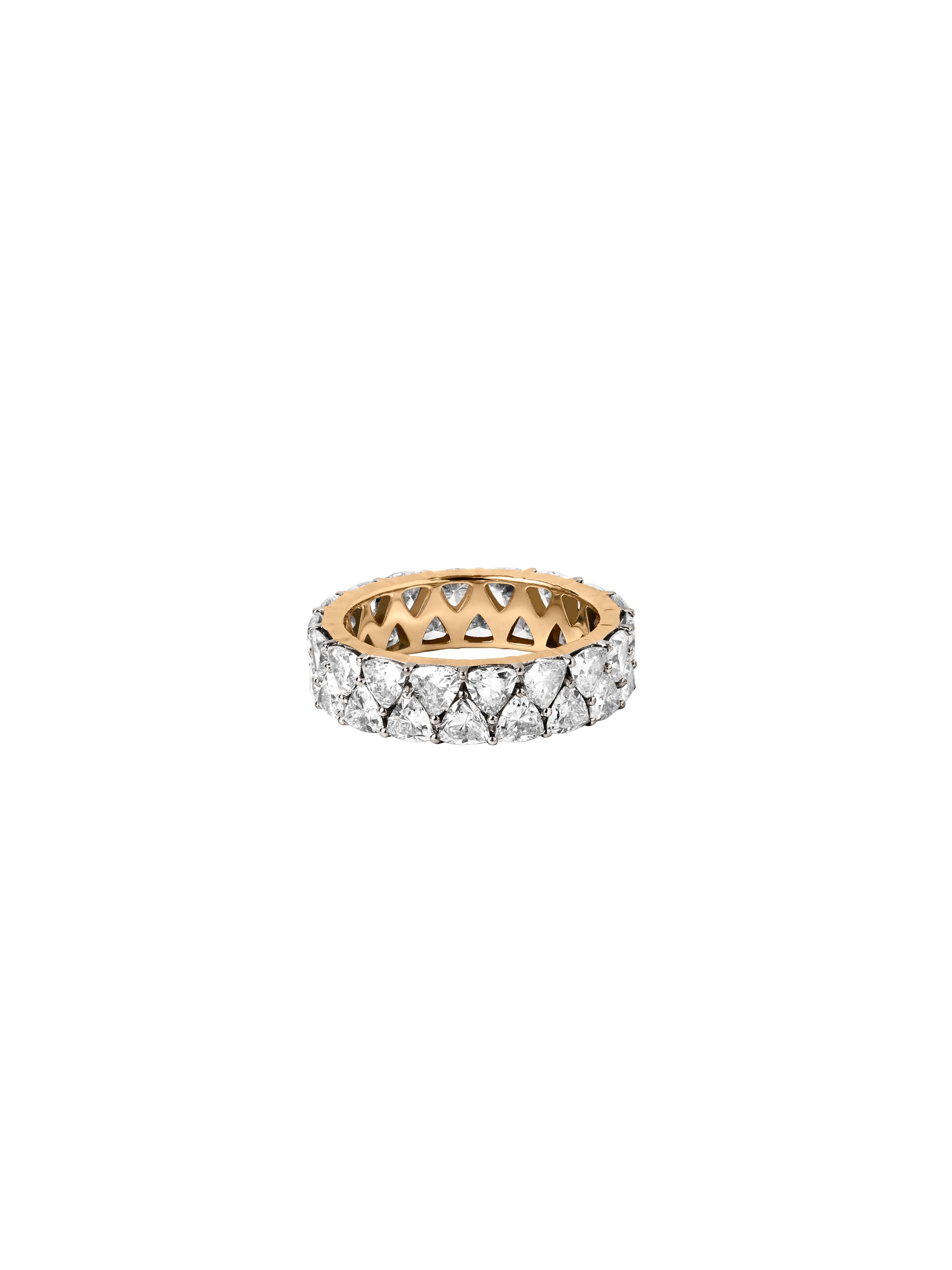 14K STACKED TRILLION ETERNITY BAND IN LAB DIAMOND, 14K YELLOW GOLD