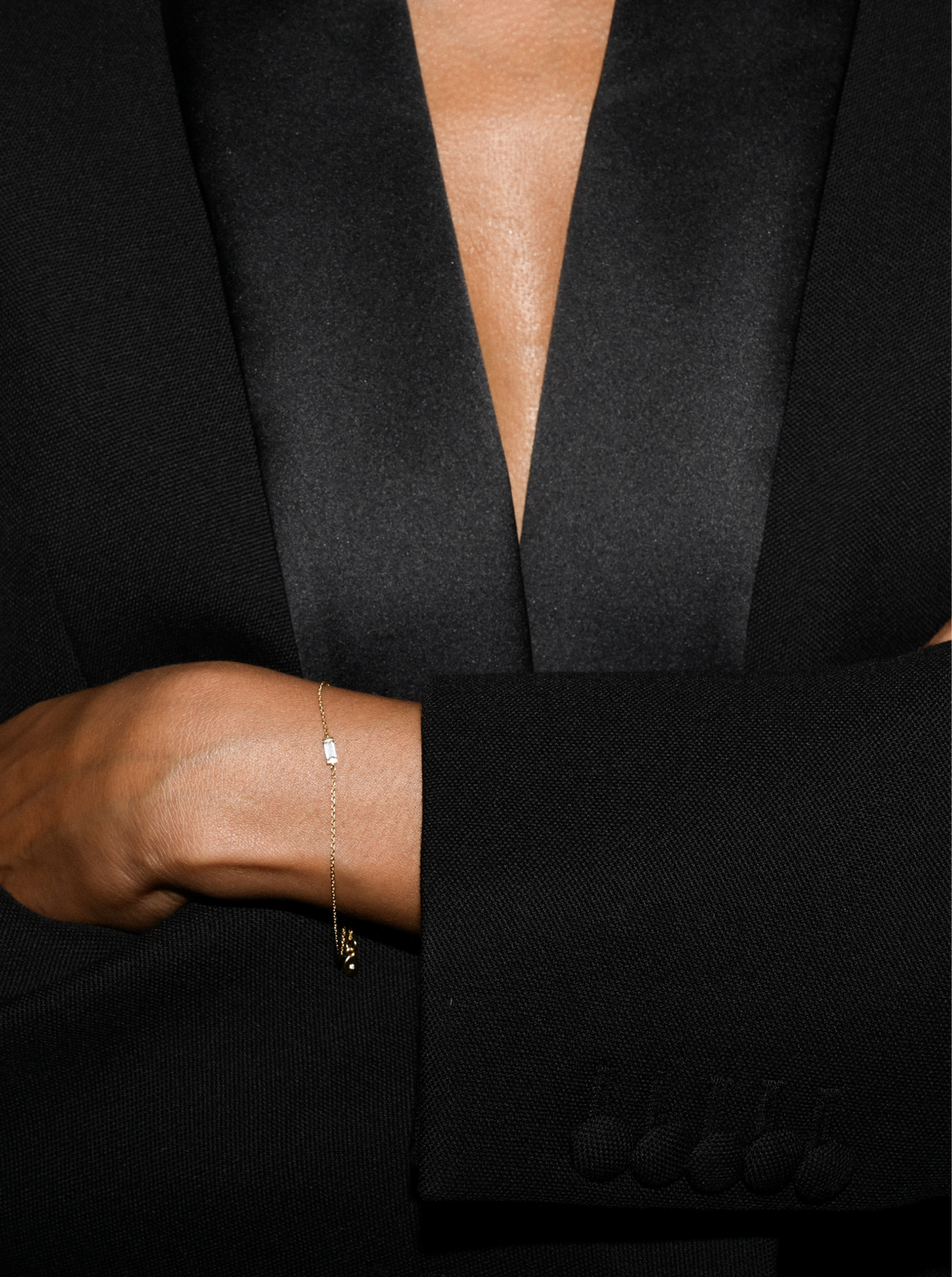 BAGUETTE CHAIN BRACELET IN LAB DIAMOND