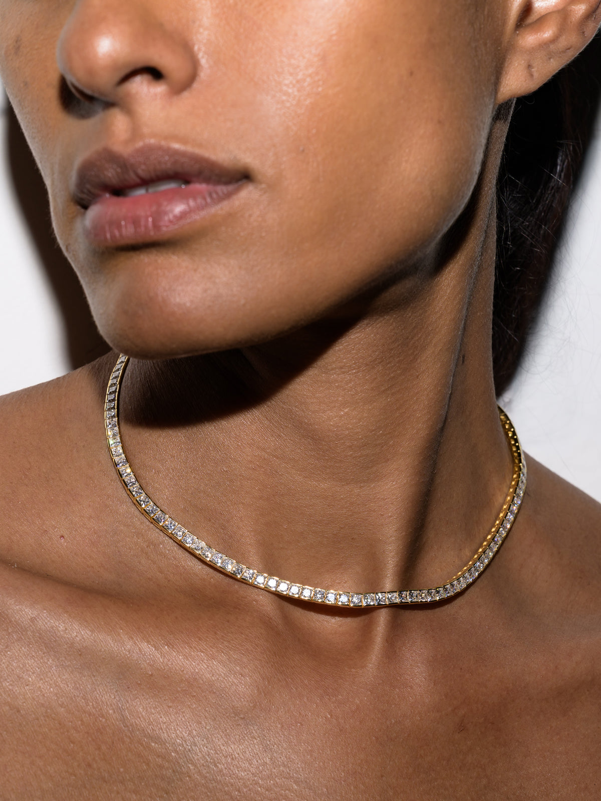 DORSEY PRINCESS-CUT RIVIÈRE NECKLACE IN MOISSANITE