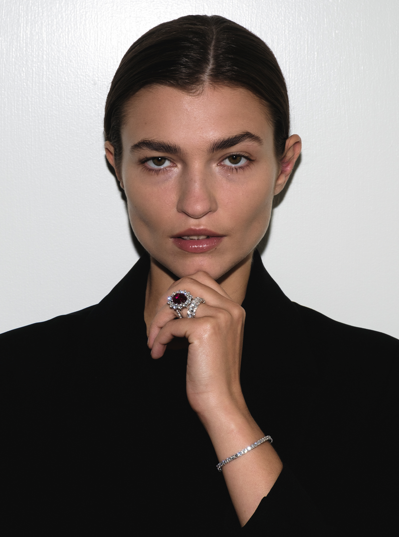 SPENCER, LAB-GROWN RED SAPPHIRE RING
