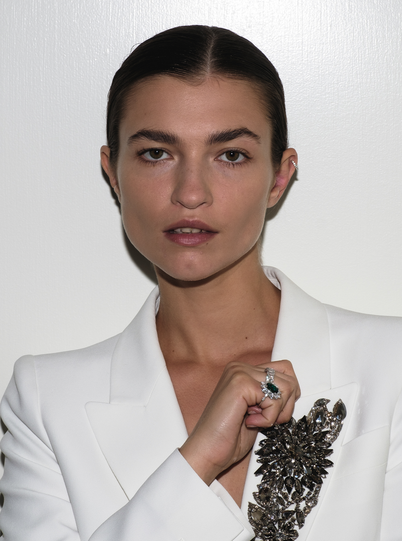 HOUGHTON, LAB-GROWN EMERALD PINKY RING