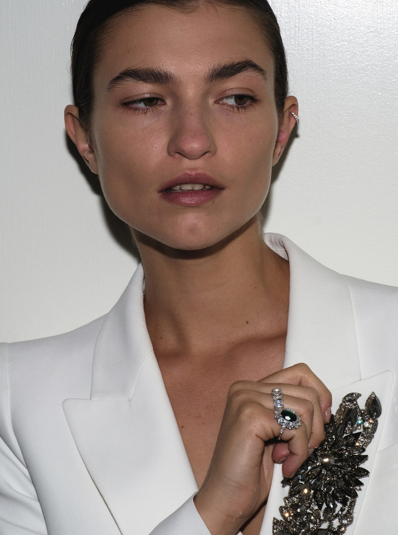 HOUGHTON, LAB-GROWN EMERALD PINKY RING