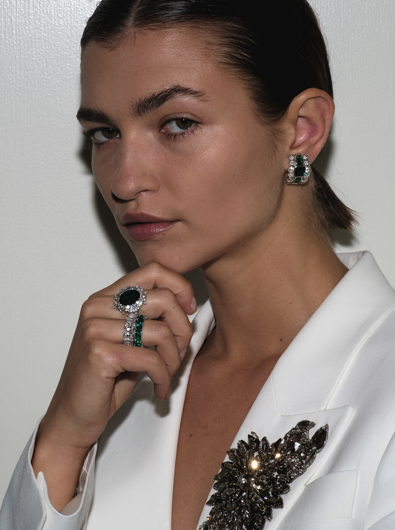 HOUGHTON, LAB-GROWN EMERALD RING