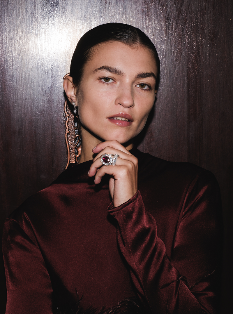 SPENCER, LAB-GROWN RED SAPPHIRE RING