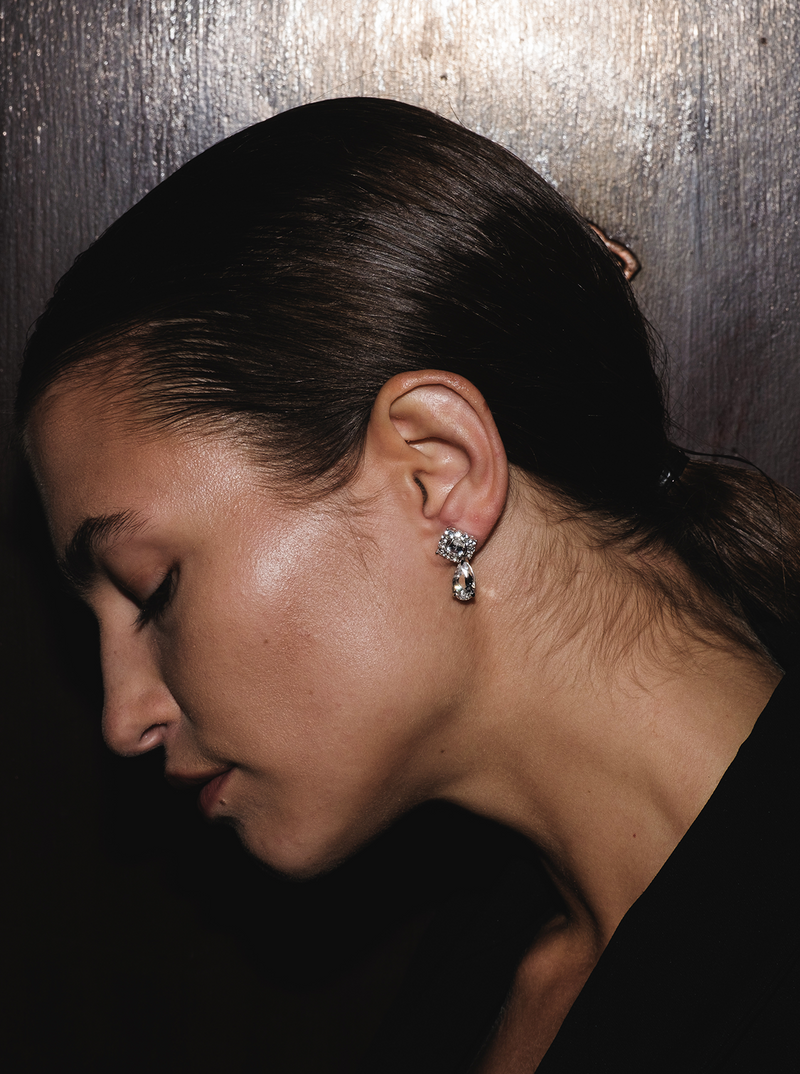 JOSEPHINE, LAB-GROWN WHITE SAPPHIRE DROP EARRINGS