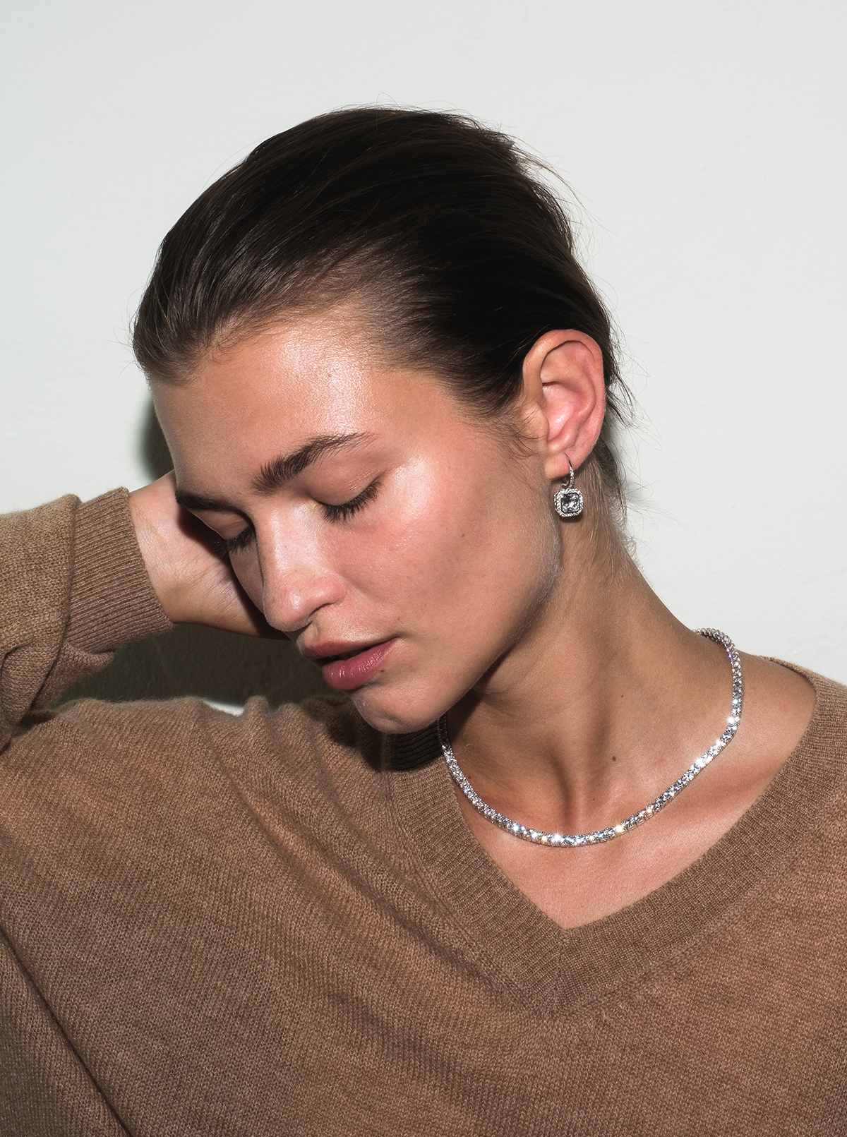 PHILIPPA, LAB WHITE SAPPHIRE DROP EARRINGS