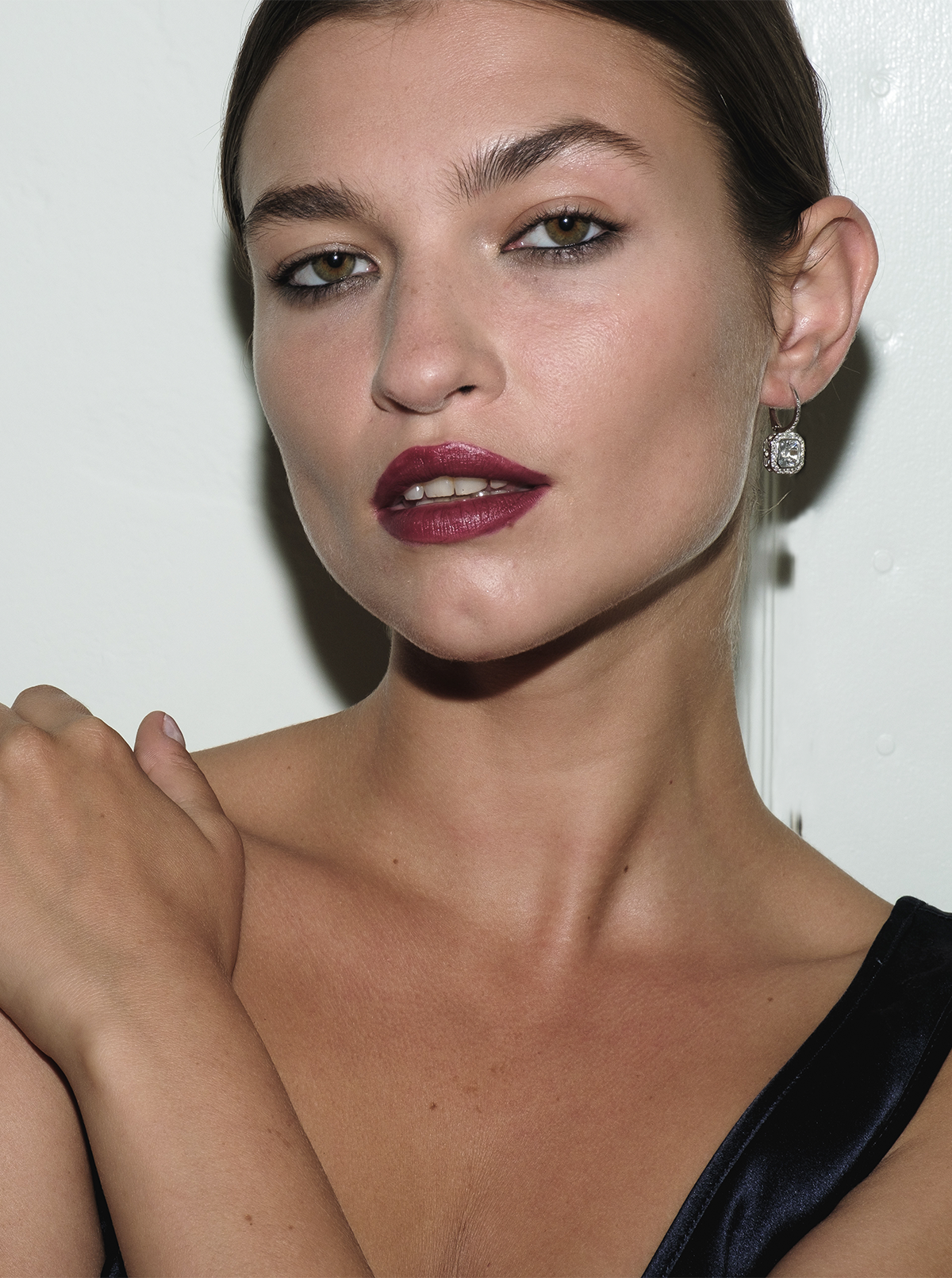 PHILIPPA, LAB WHITE SAPPHIRE DROP EARRINGS