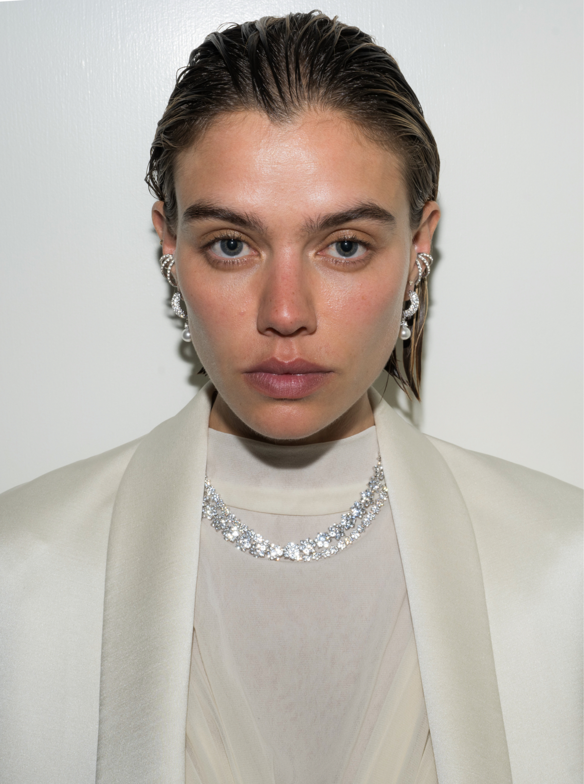 MARGUERITE, LAB WHITE SAPPHIRE COLLAR NECKLACE