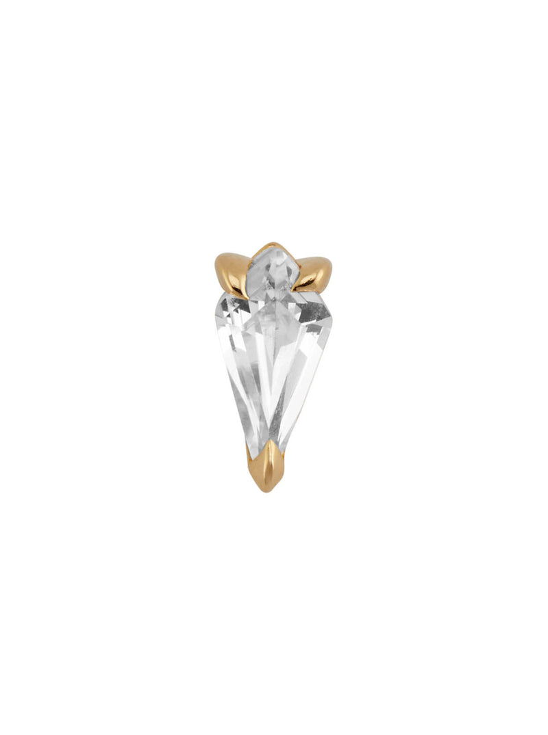 KITE LAB-GROWN WHITE SAPPHIRE STUD EARRING, GOLD