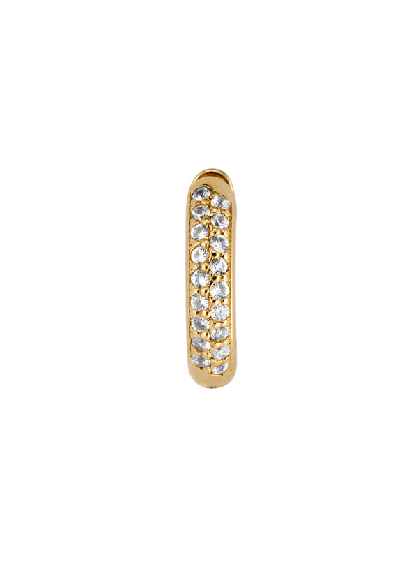 PAVÉ DOUBLE ROW DIAMOND HOOP, YELLOW GOLD