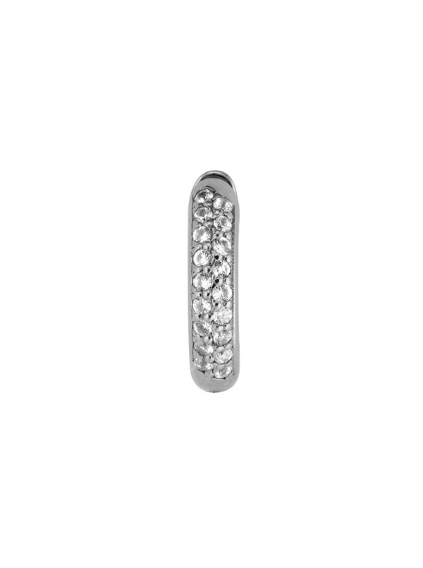 PAVÉ DOUBLE ROW DIAMOND HOOP, WHITE GOLD