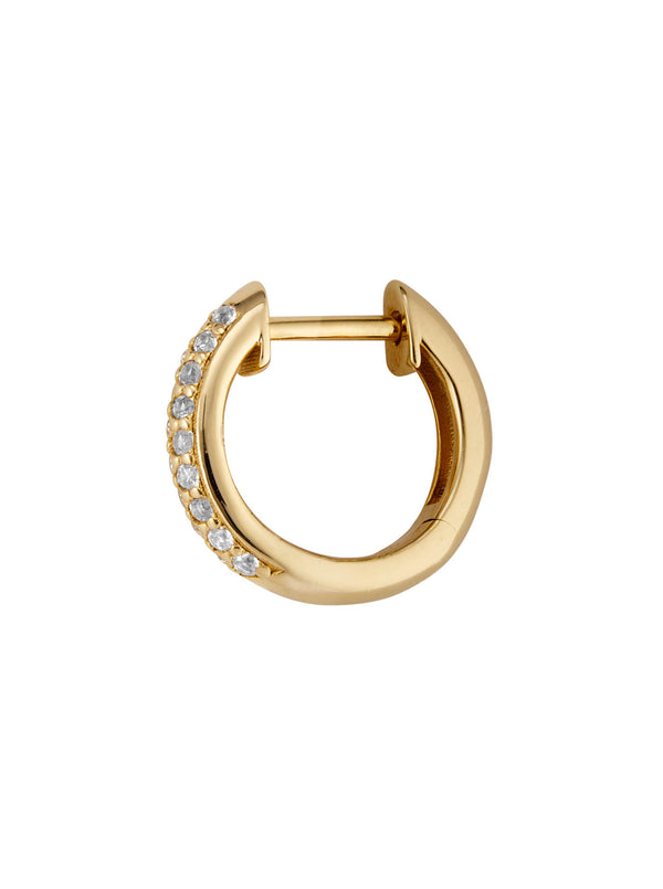 PAVÉ DOUBLE ROW DIAMOND HOOP, YELLOW GOLD