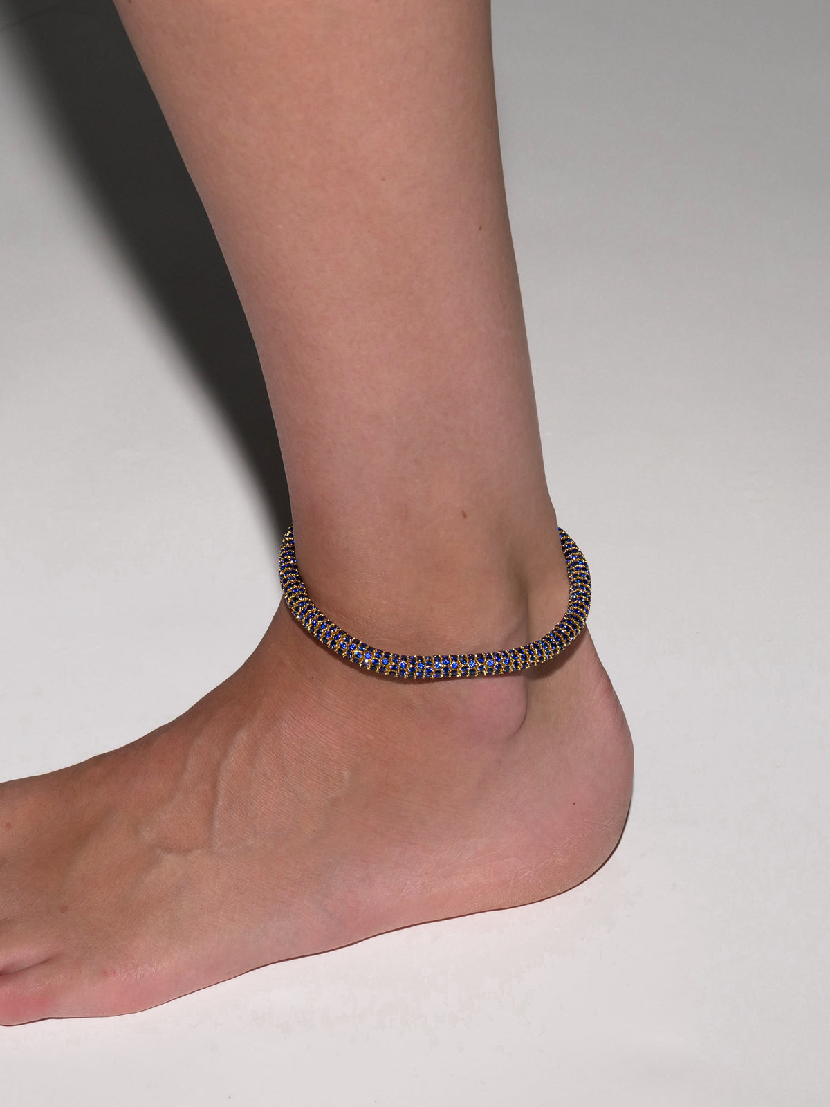 CELESTE ANKLET, LAB BLUE SAPPHIRE, GOLD