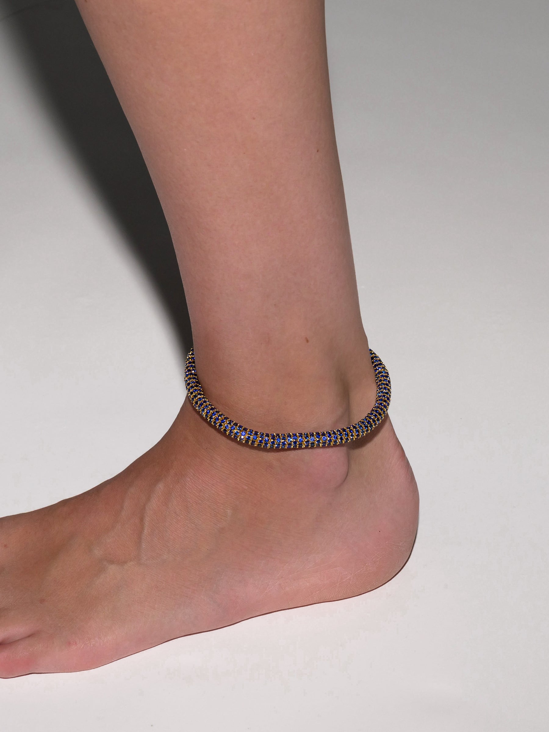 CELESTE ANKLET, LAB BLUE SAPPHIRE, GOLD