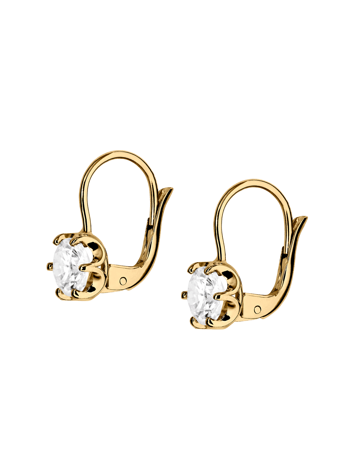 CECILIA EARRINGS IN MOISSANITE, 18K GOLD VERMEIL