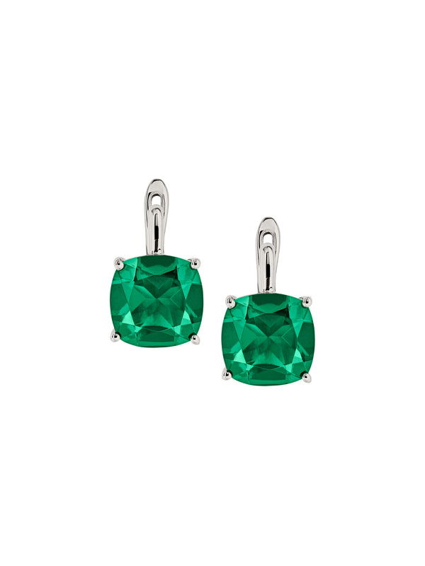 PORTER CUSHION-CUT EARRINGS IN LAB EMERALD