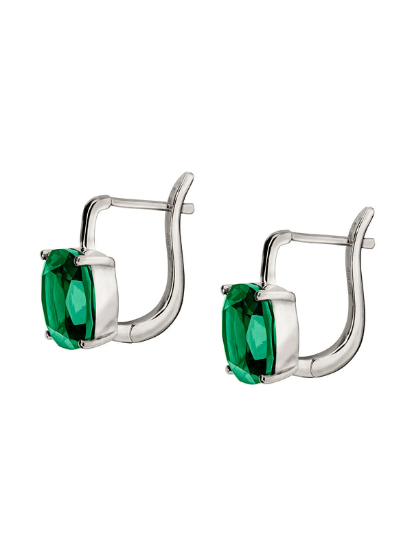 PORTER CUSHION-CUT EARRINGS IN LAB EMERALD