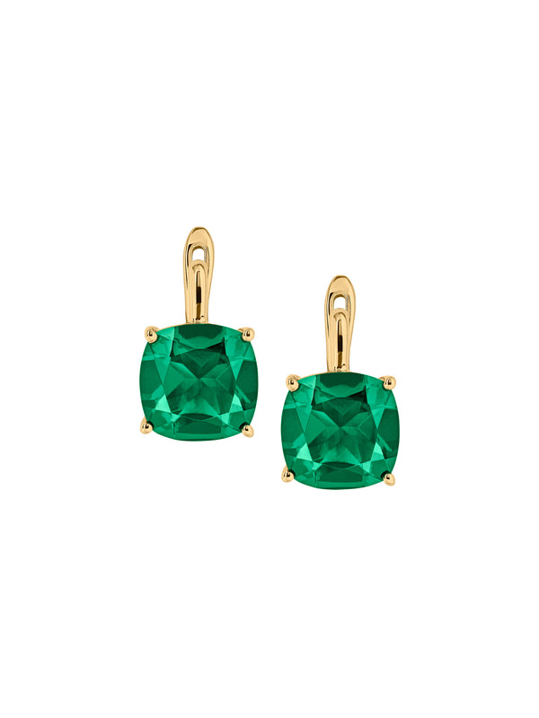 PORTER CUSHION-CUT EARRINGS IN LAB EMERALD