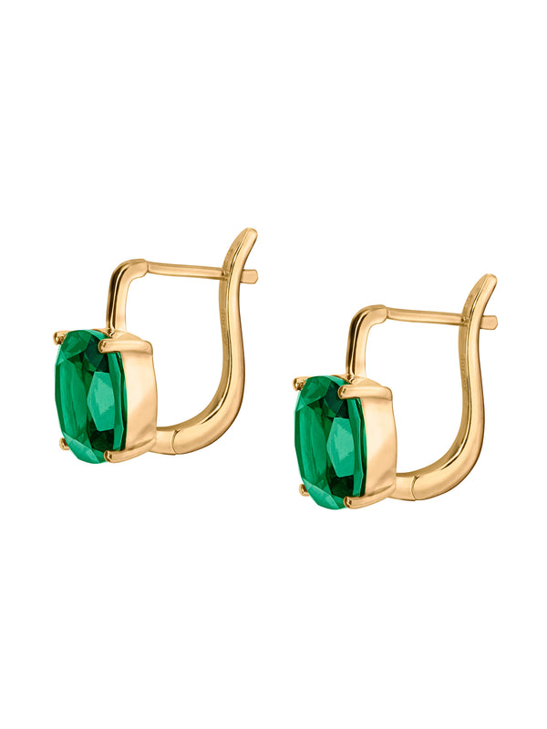 PORTER CUSHION-CUT EARRINGS IN LAB EMERALD