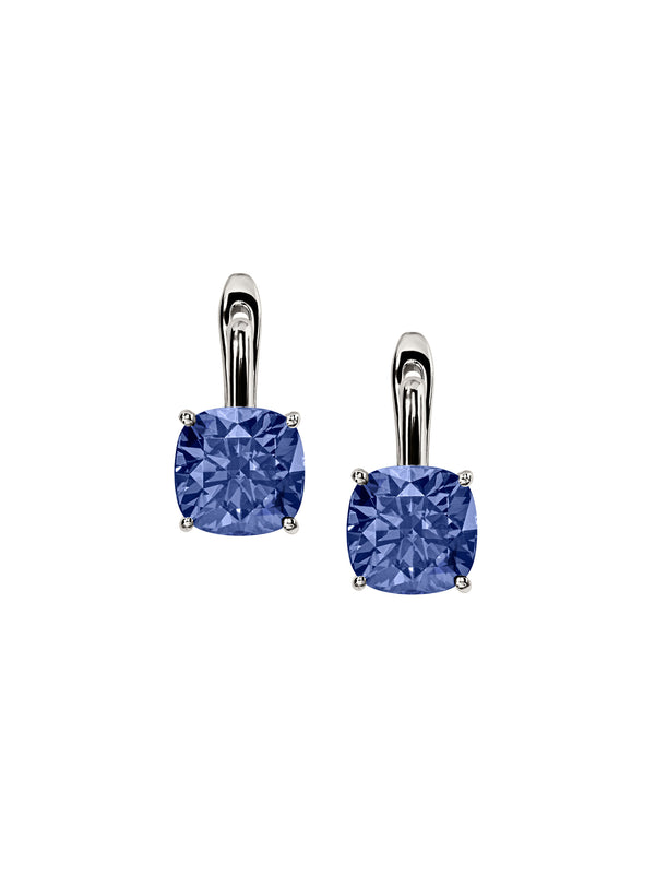 PORTER CUSHION-CUT EARRINGS IN SLATE BLUE MOISSANITE