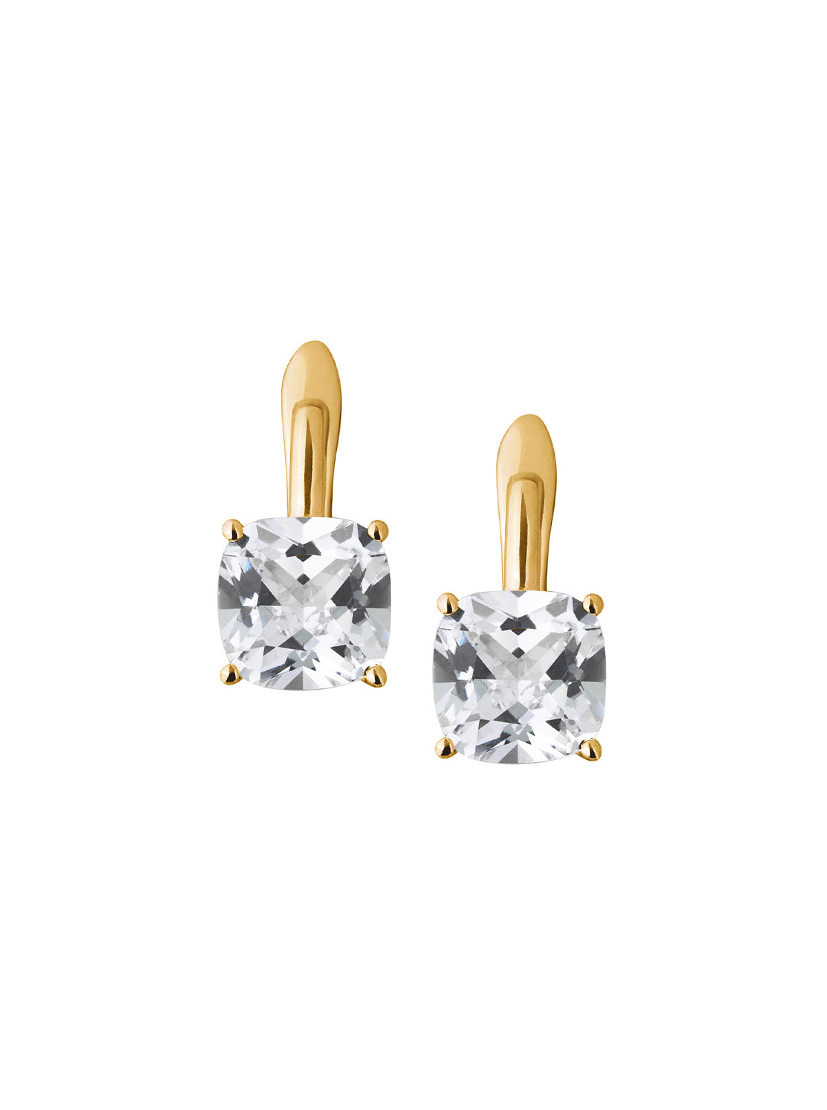 PORTER CUSHION-CUT EARRINGS IN LAB WHITE SAPPHIRE, 18K GOLD VERMEIL
