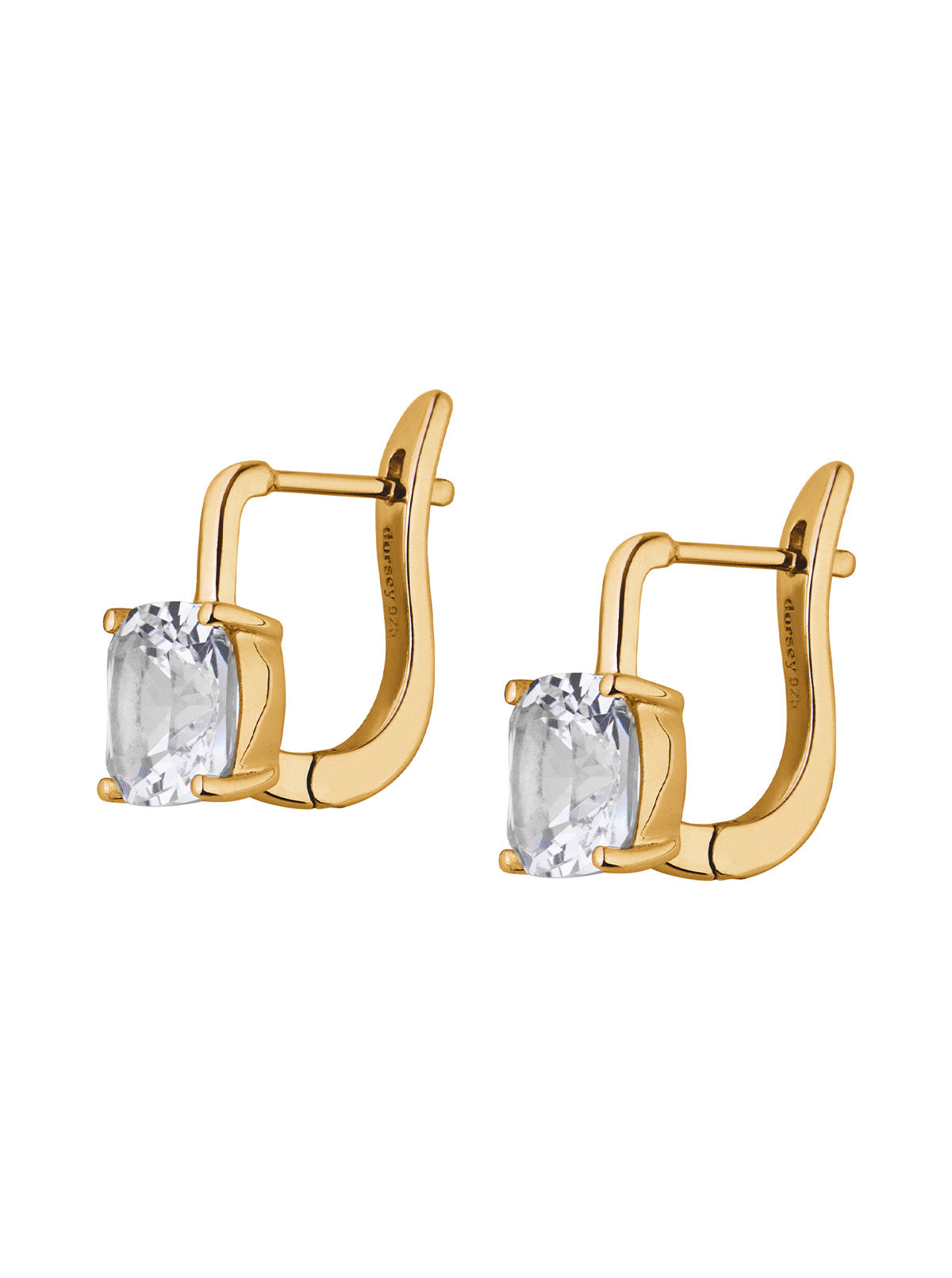 PORTER CUSHION-CUT EARRINGS IN LAB WHITE SAPPHIRE, 18K GOLD VERMEIL