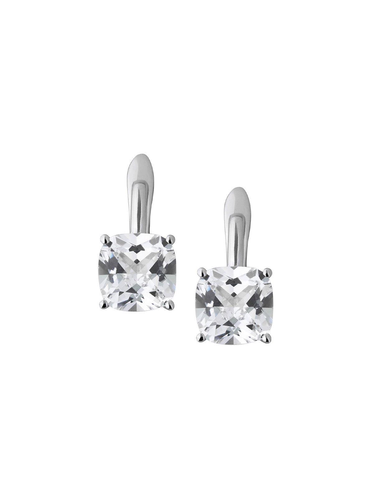 PORTER CUSHION-CUT EARRINGS IN LAB WHITE SAPPHIRE, STERLING SILVER