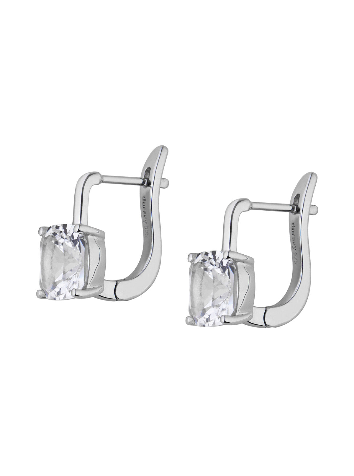 PORTER CUSHION-CUT EARRINGS IN LAB WHITE SAPPHIRE, STERLING SILVER