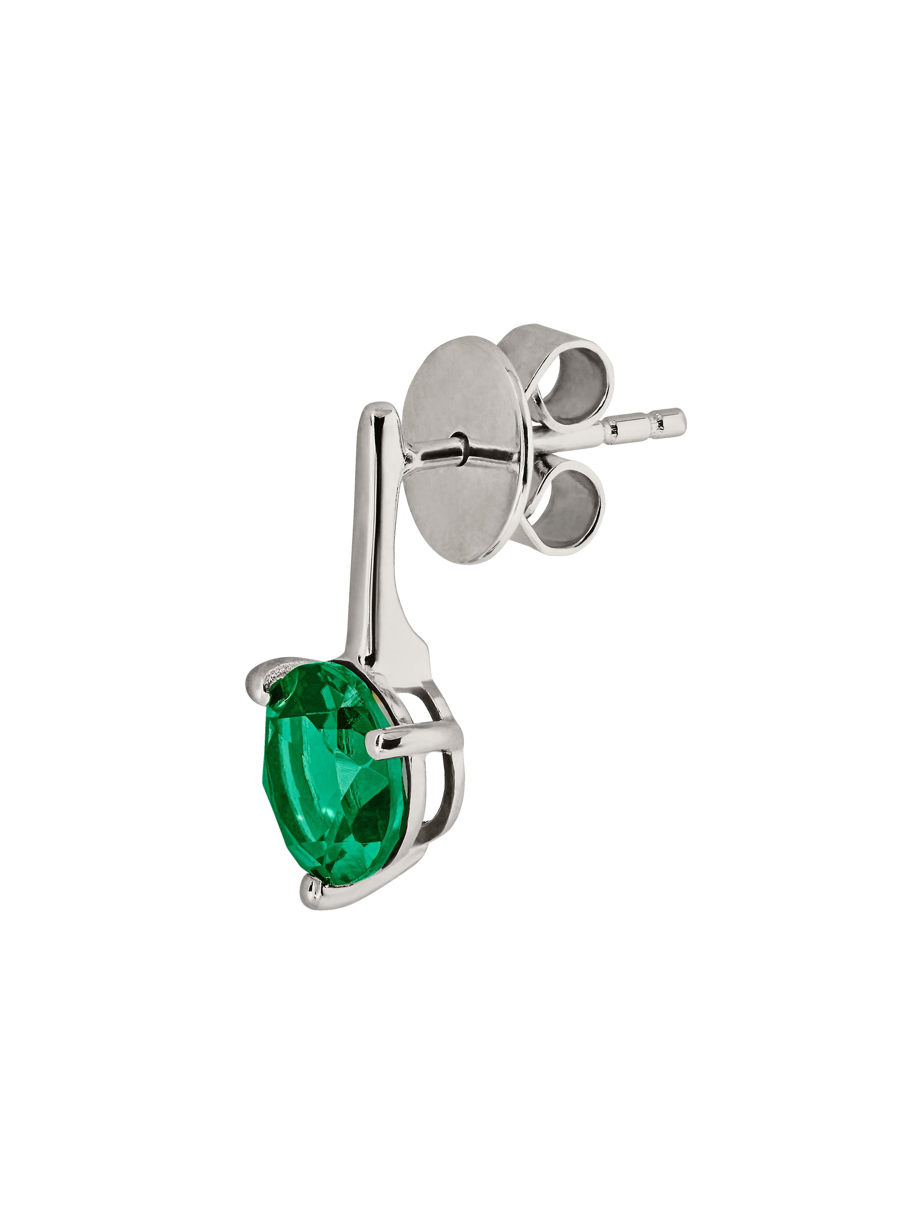HENDRY BAR STUD EARRINGS IN LAB EMERALD