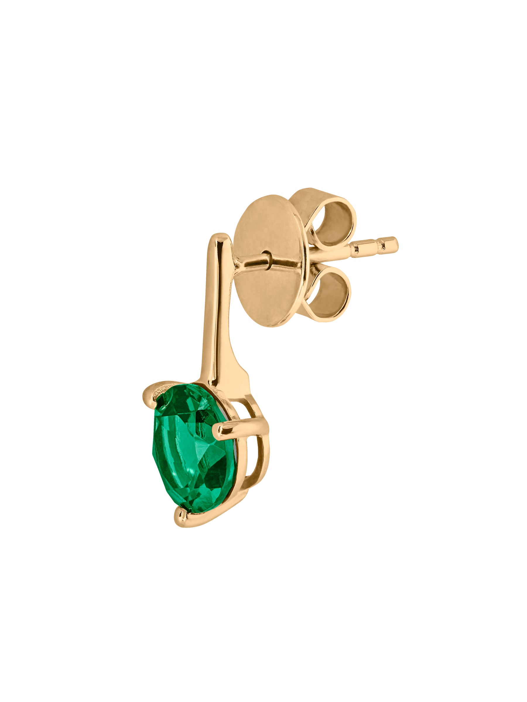 HENDRY BAR STUD EARRINGS IN LAB EMERALD