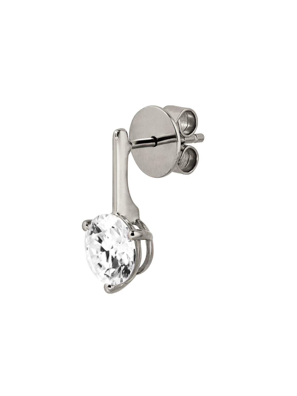 HENDRY ROUND-CUT BAR STUD EARRING IN MOISSANITE