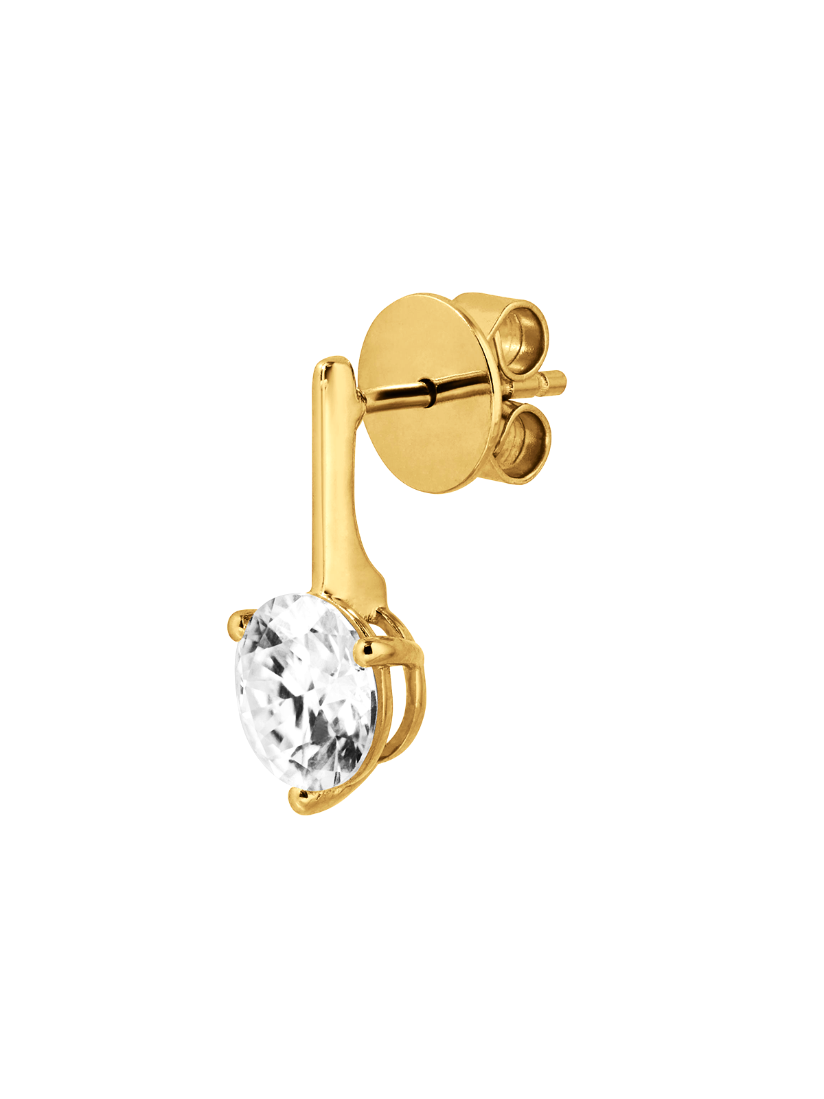 HENDRY ROUND-CUT BAR STUD EARRING IN MOISSANITE