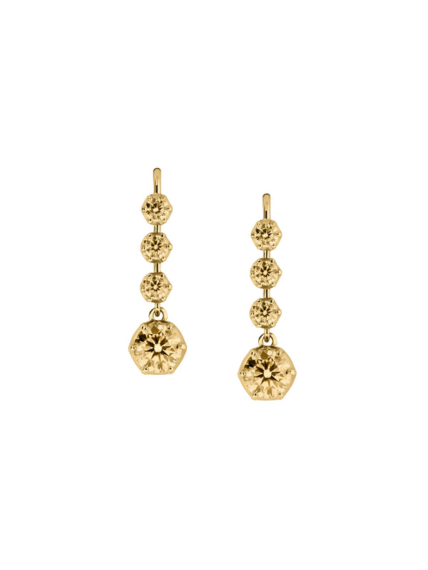 HENRIETTA 4-STONE DROP EARRINGS IN HONEY MOISSANITE