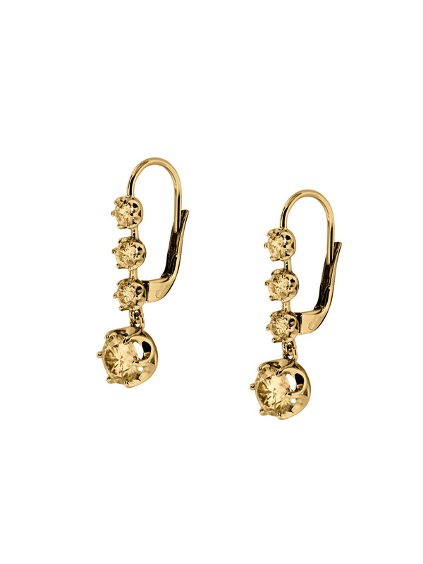 HENRIETTA 4-STONE DROP EARRINGS IN HONEY MOISSANITE