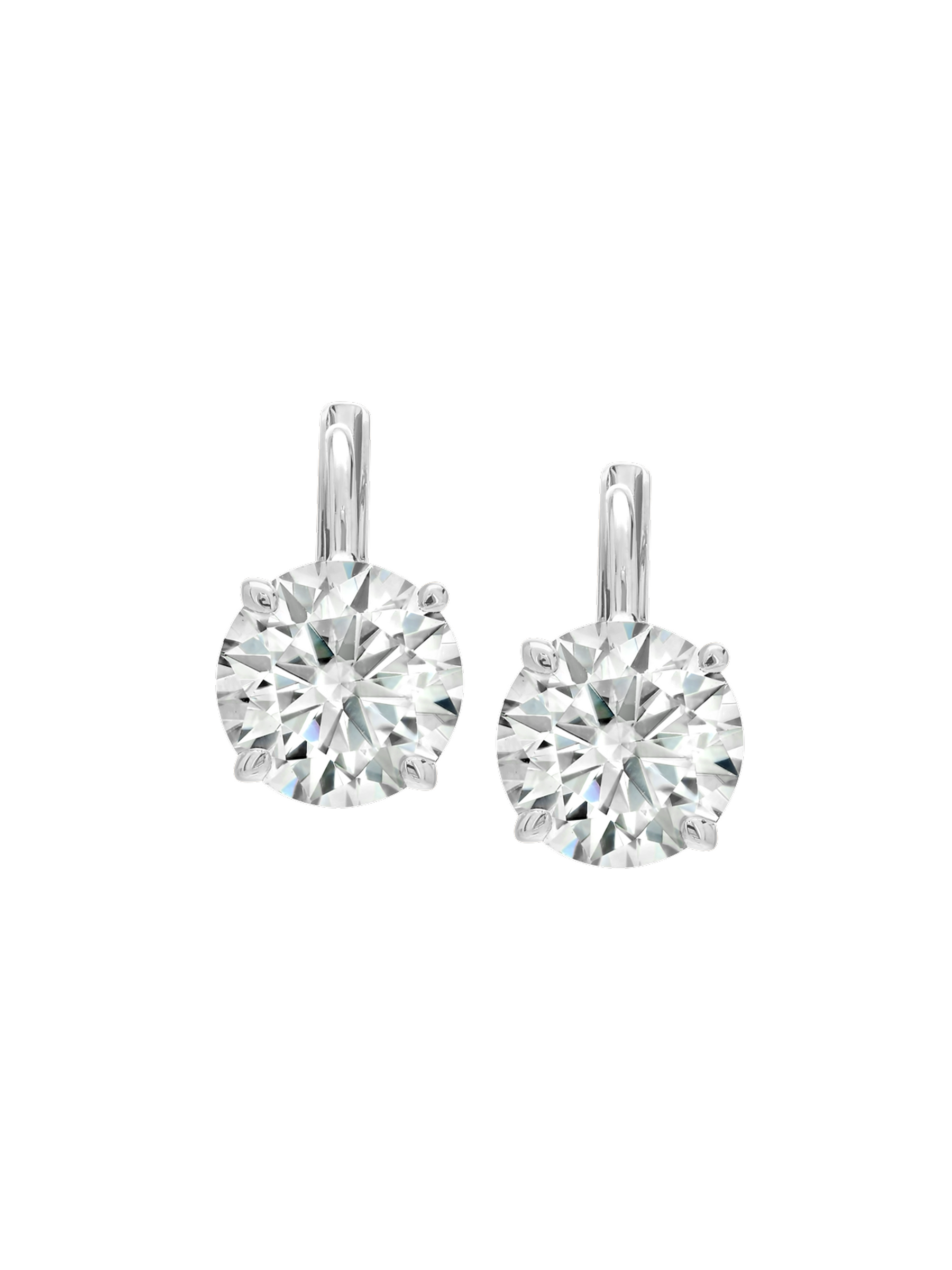 ALIENOR ROUND-CUT LEVERBACK EARRINGS, STERLING SILVER