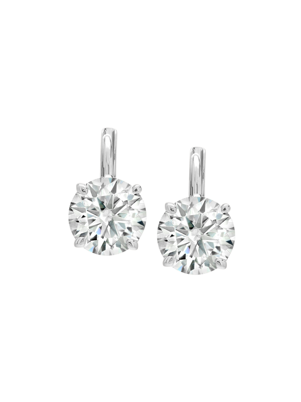 MARIE ROUND-CUT EARRINGS IN MOISSANITE, STERLING SILVER