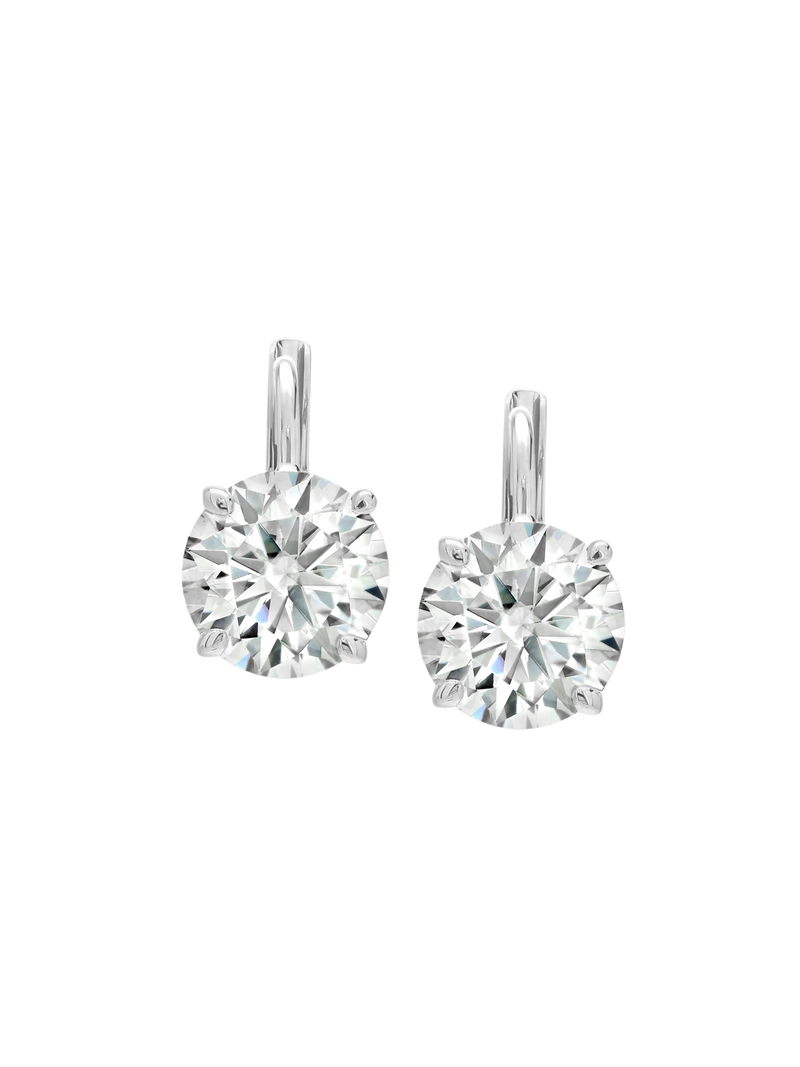MARIE ROUND-CUT EARRINGS IN MOISSANITE, STERLING SILVER