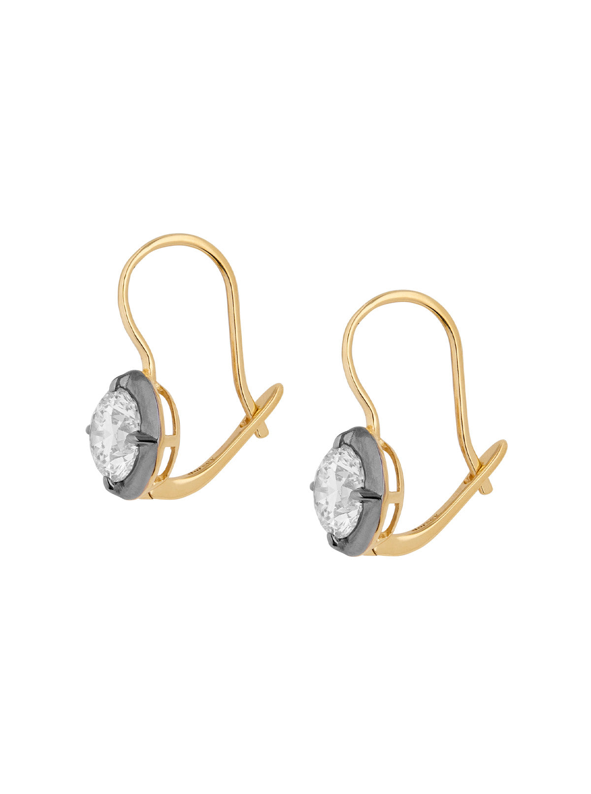 LUCIEN WHITE SAPPHIRE LEVERBACK, GOLD
